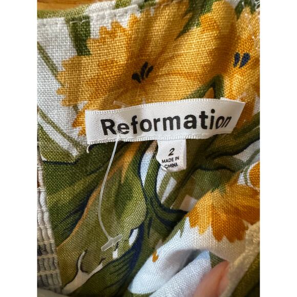 Reformation Marella Linen Dress Botanist Floral Print Size 2 - Picture 6 of 9